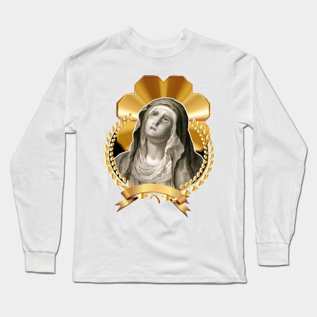 Holy Mary suffering mother - Our lady pray for us! Long Sleeve T-Shirt by Marccelus